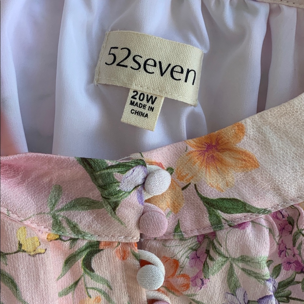 52Seven elegant Floral White and Purple Women's Dress size 20W - Picture 13 of 16